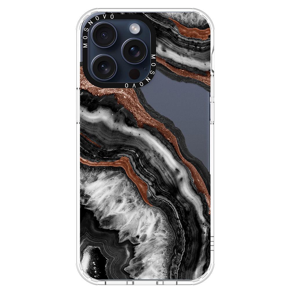 Black Agate Phone Case - iPhone 15 Pro Max Case - MOSNOVO