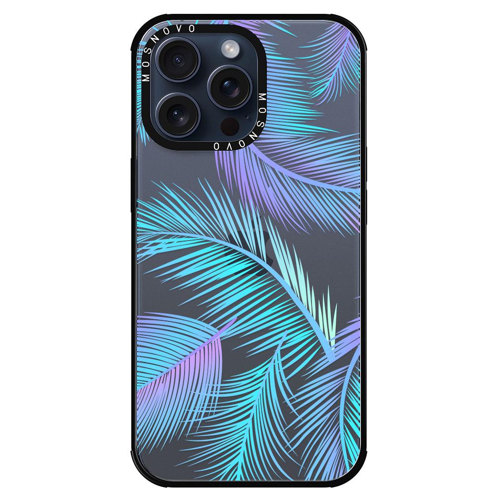 Gradient Tropical Palm Leaf Phone Case - iPhone 15 Pro Max Case - MOSNOVO