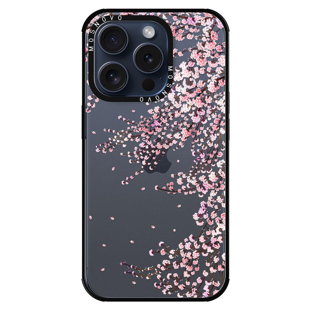 Cherry Blossom Phone Case - iPhone 15 Pro Case Black