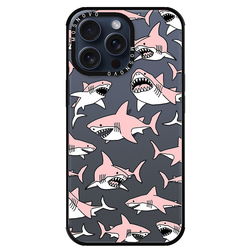 Pink Shark Phone Case - iPhone 15 Pro Max Case - MOSNOVO