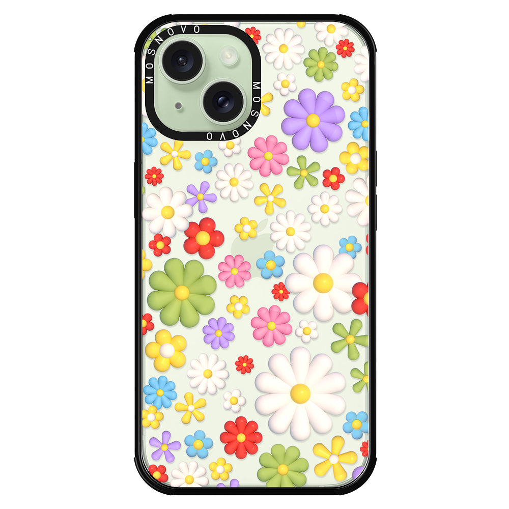 3D Flowers Phone Case - iPhone 15 Plus Case - MOSNOVO