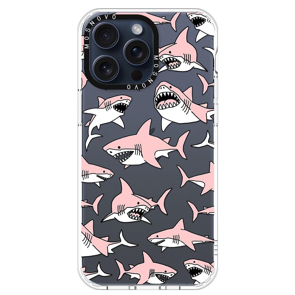 Pink Shark Phone Case - iPhone 15 Pro Max Case - MOSNOVO