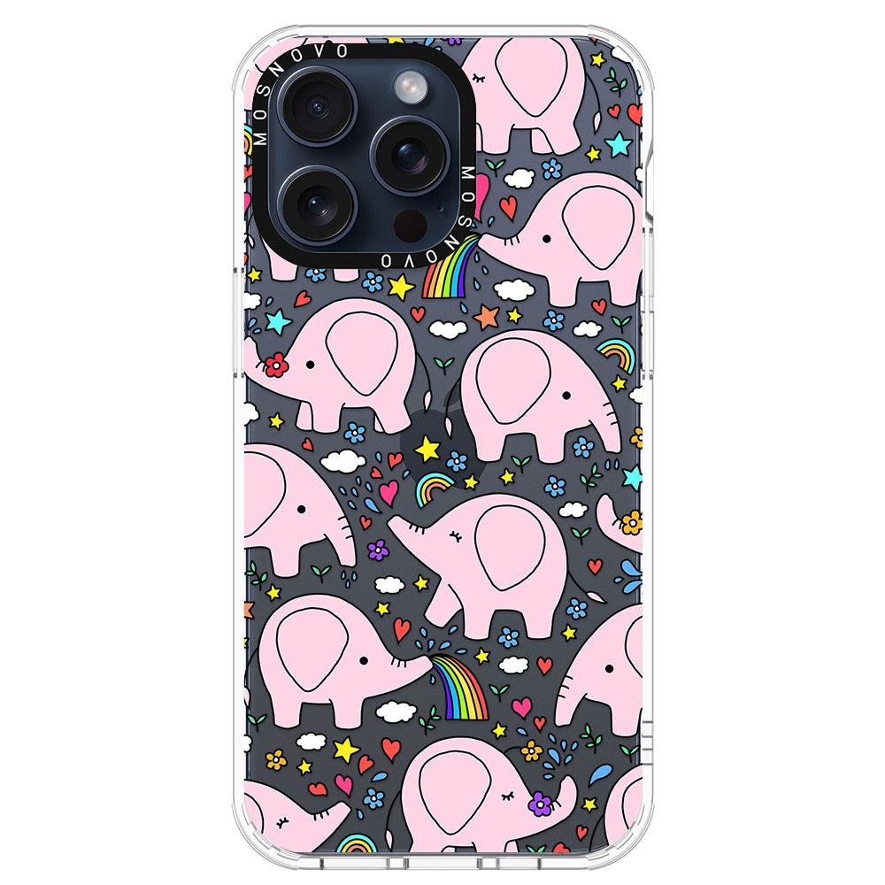 Pink Elephant Phone Case - iPhone 15 Pro Max Case - MOSNOVO