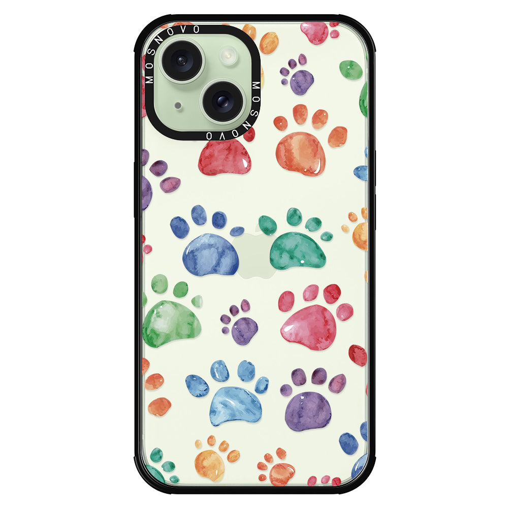 Colorful Paw Phone Case - iPhone 15 Plus Case - MOSNOVO