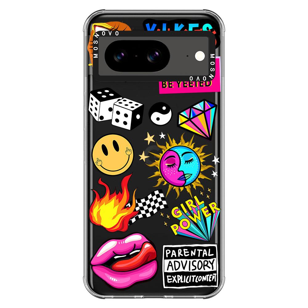 Funky Stickers Phone Case - Google Pixel 8 Case - MOSNOVO