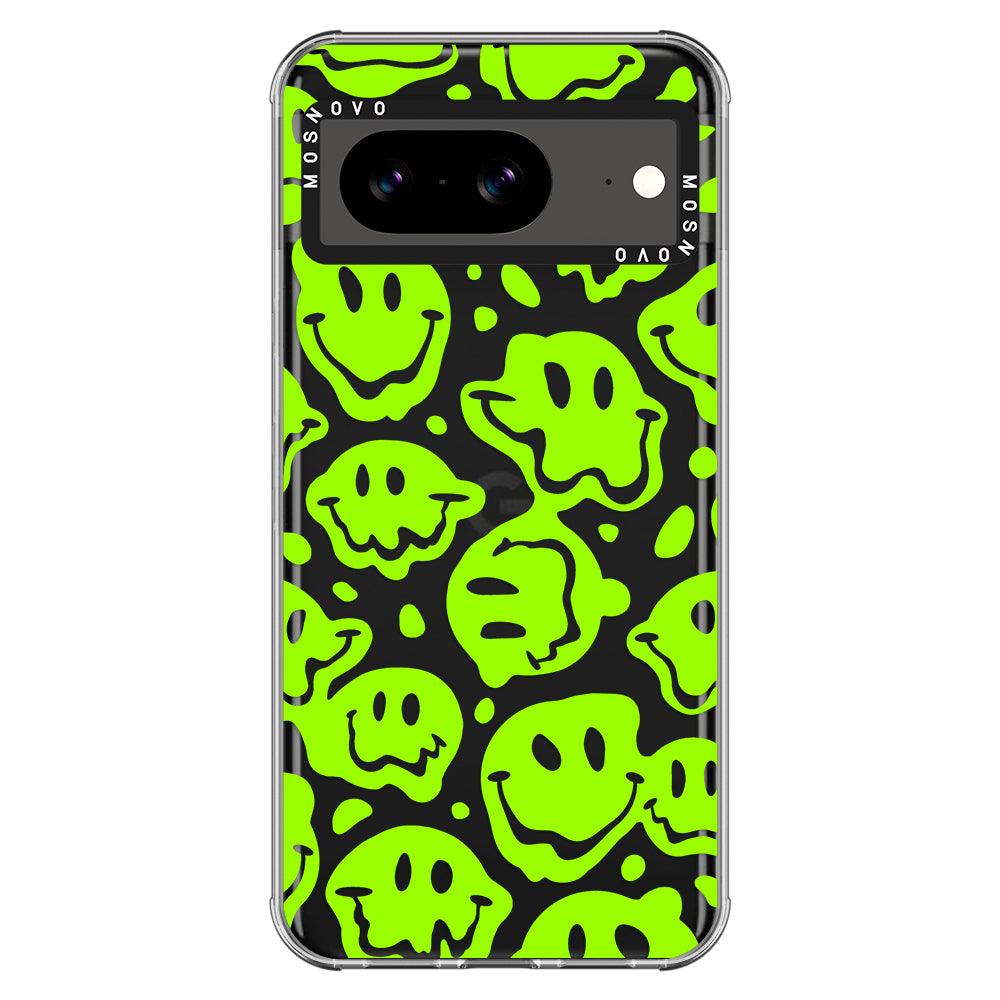 Distorted Green Smiles Face Phone Case - Google Pixel 8 Case - MOSNOVO