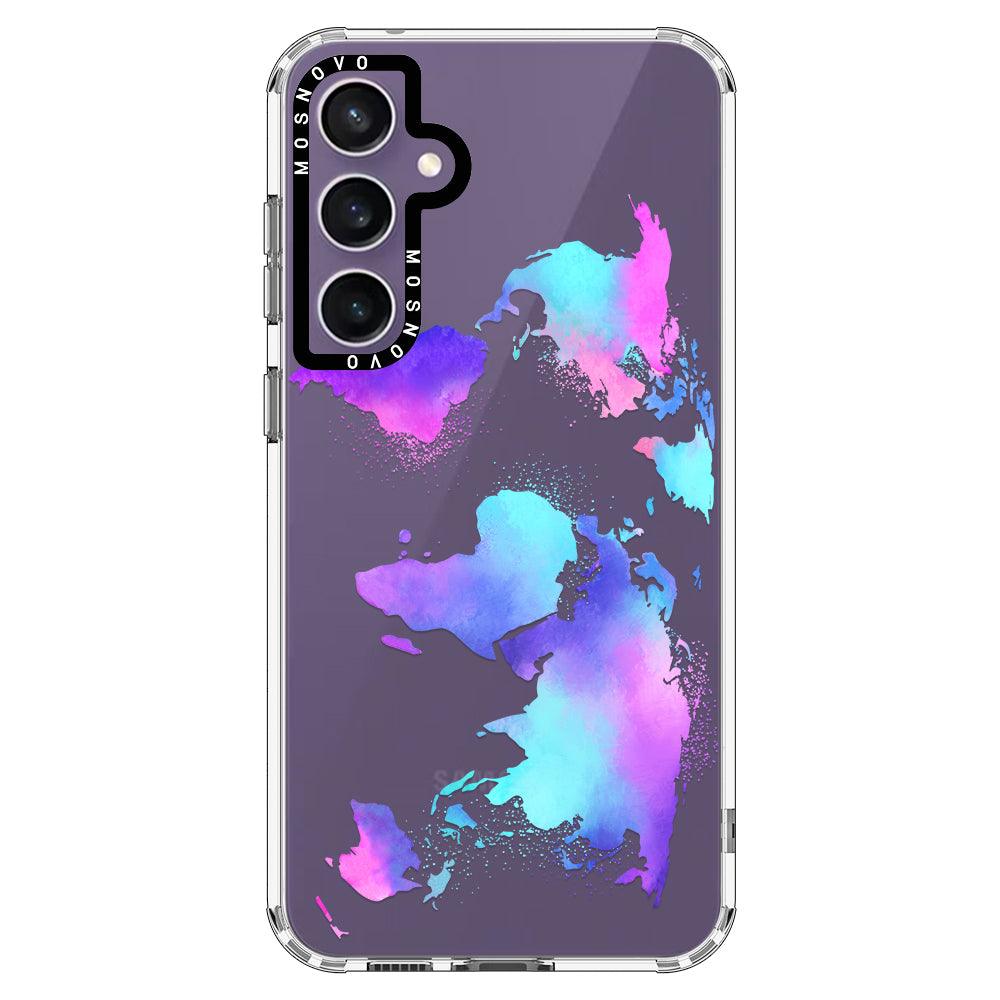 Psychedelic World Map Phone Case - Samsung Galaxy S23 FE Case