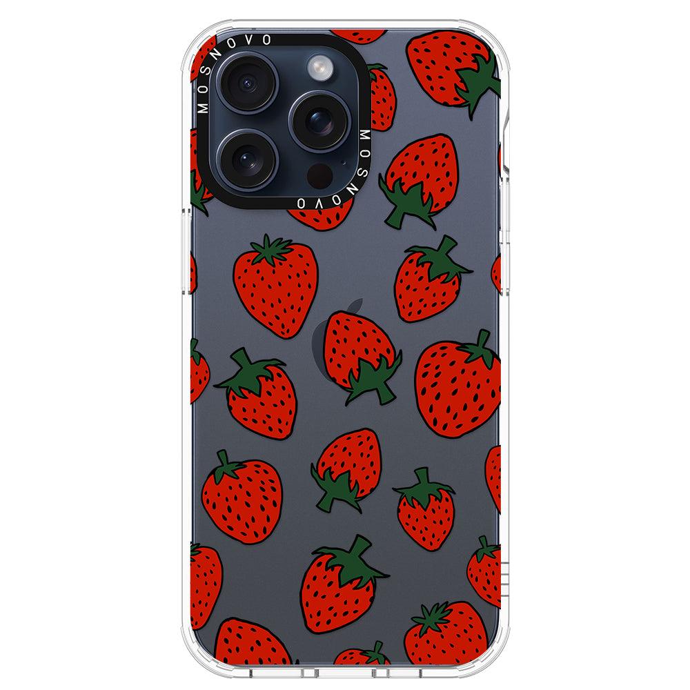 Red Strawberry Phone Case - iPhone 15 Pro Max Case - MOSNOVO