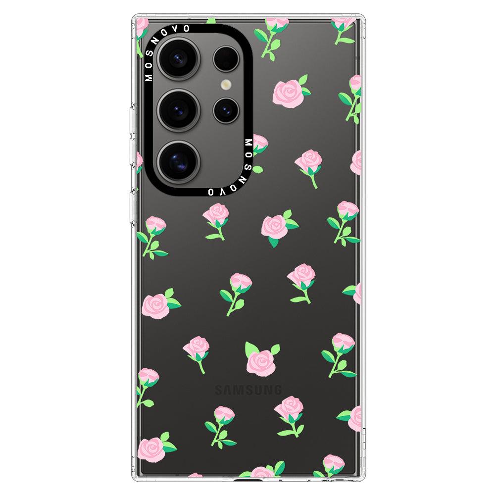 Little Pink Rose Phone Case - Samsung Galaxy S24 Ultra Case - MOSNOVO