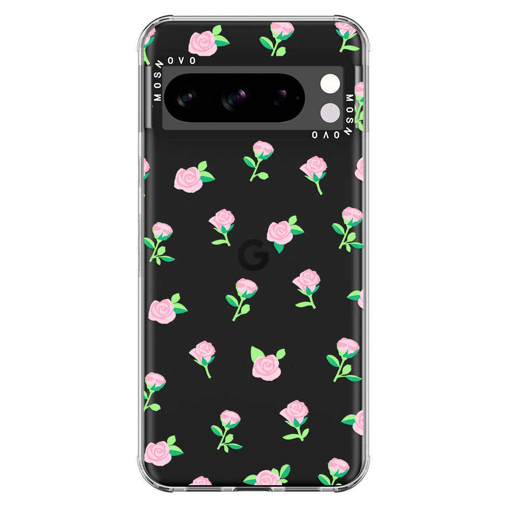 Pink Rose Floral Phone Case - Google Pixel 8 Pro Case - MOSNOVO