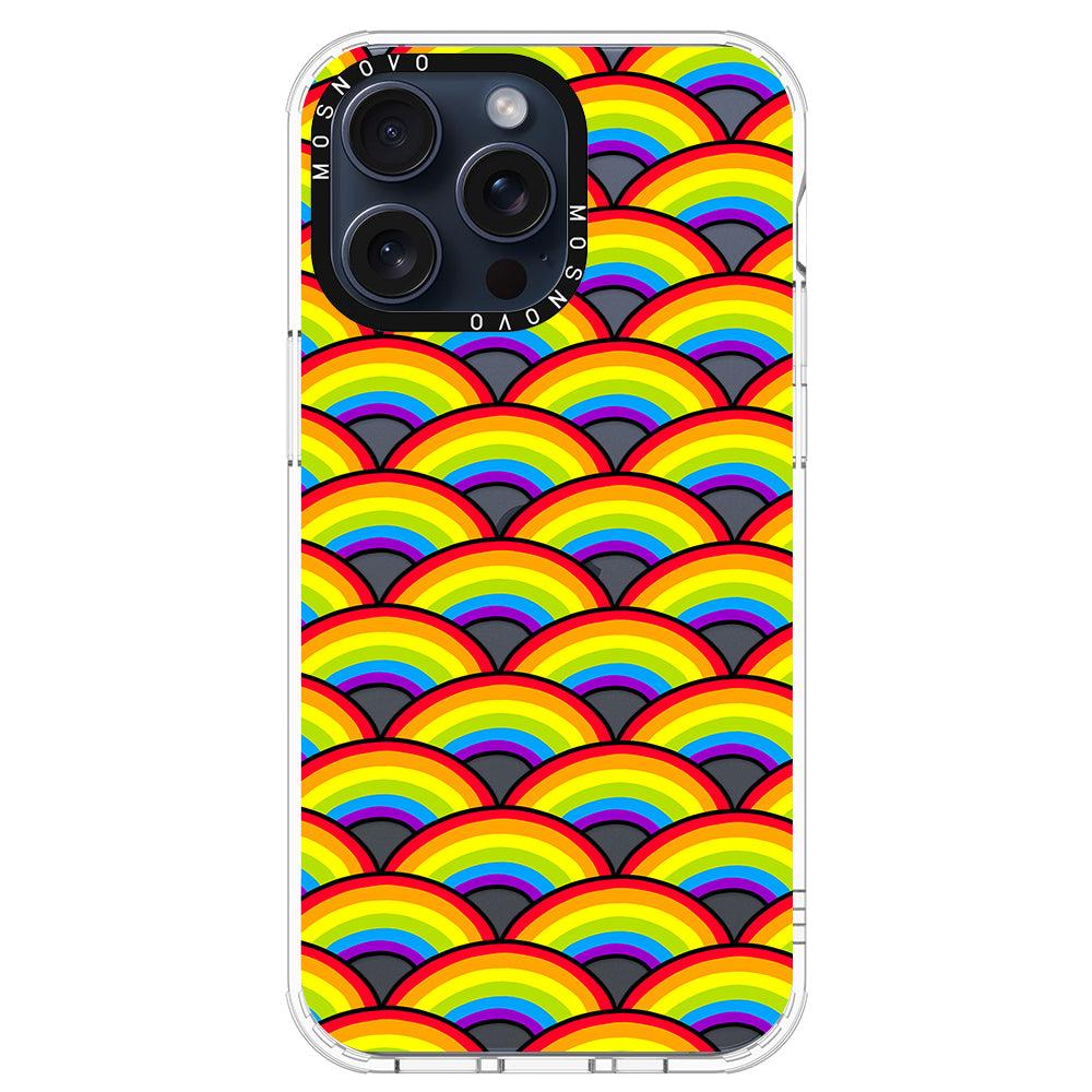 Rainbow Waves Phone Case - iPhone 15 Pro Max Case - MOSNOVO