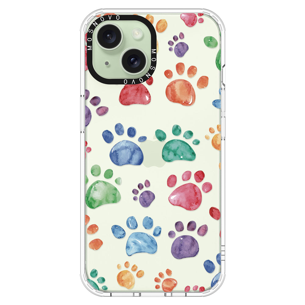 Colorful Paw Phone Case - iPhone 15 Plus Case - MOSNOVO