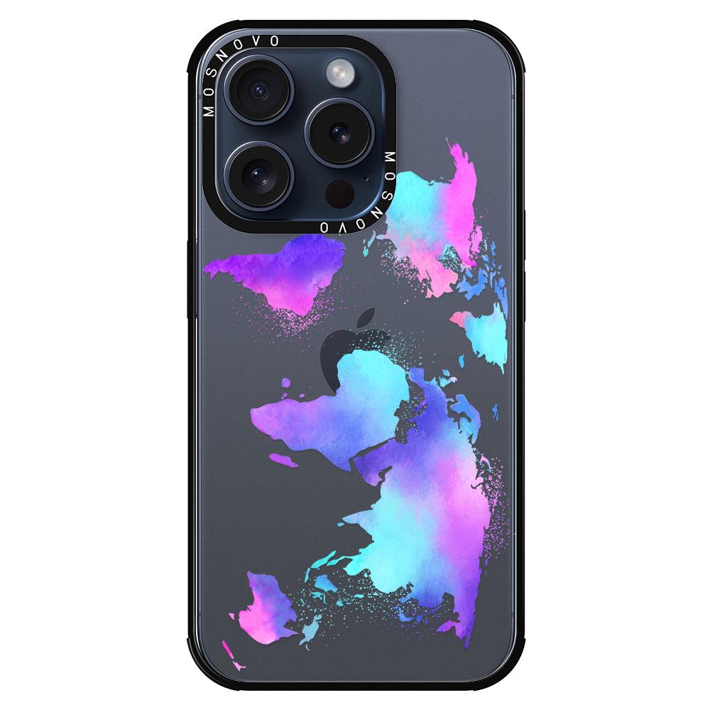 Psychedelic World Map Phone Case - iPhone 15 Pro Case - MOSNOVO