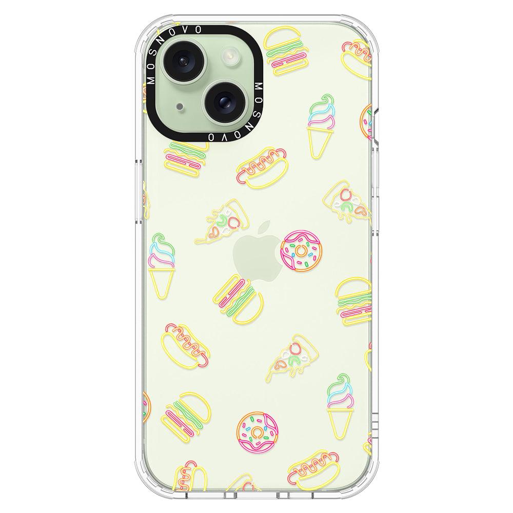 Neon Burgers Phone Case - iPhone 15 Case - MOSNOVO