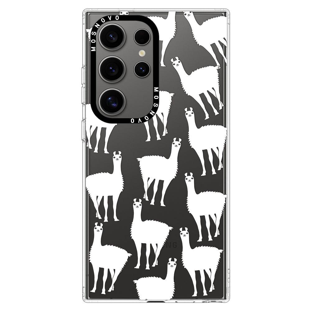 White Llama Phone Case - Samsung Galaxy S24 Ultra Case - MOSNOVO