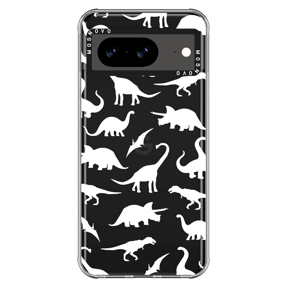 White Dinosaur Phone Case - Google Pixel 8 Case - MOSNOVO