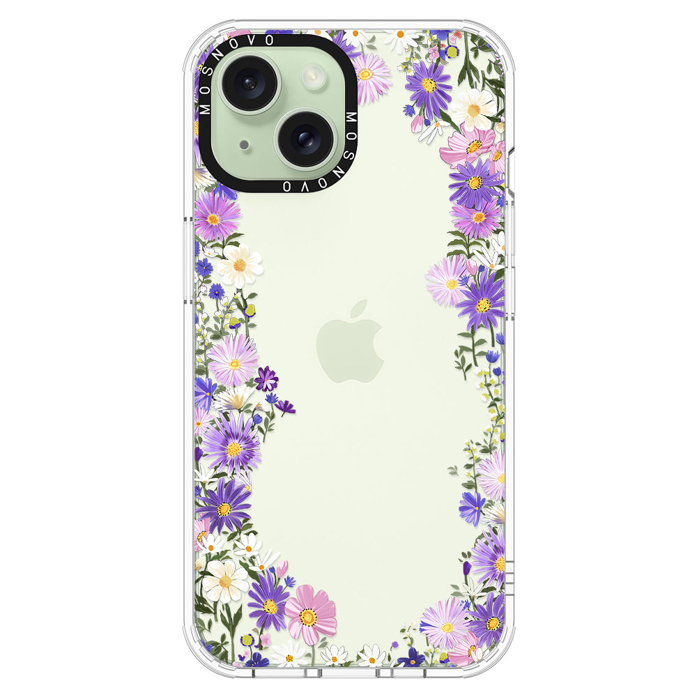 Purple Daisy Garden Phone Case - iPhone 15 Case - MOSNOVO