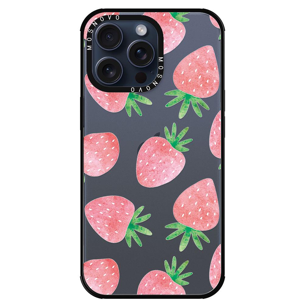 Pastel Strawberry Phone Case - iPhone 15 Pro Max Case - MOSNOVO