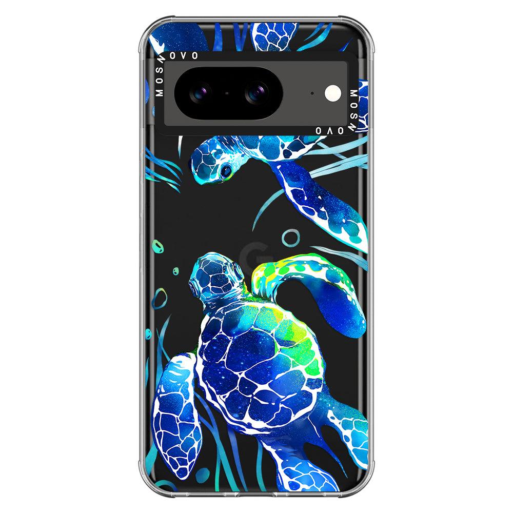 Blue Sea Turtle Phone Case - Google Pixel 8 Case - MOSNOVO