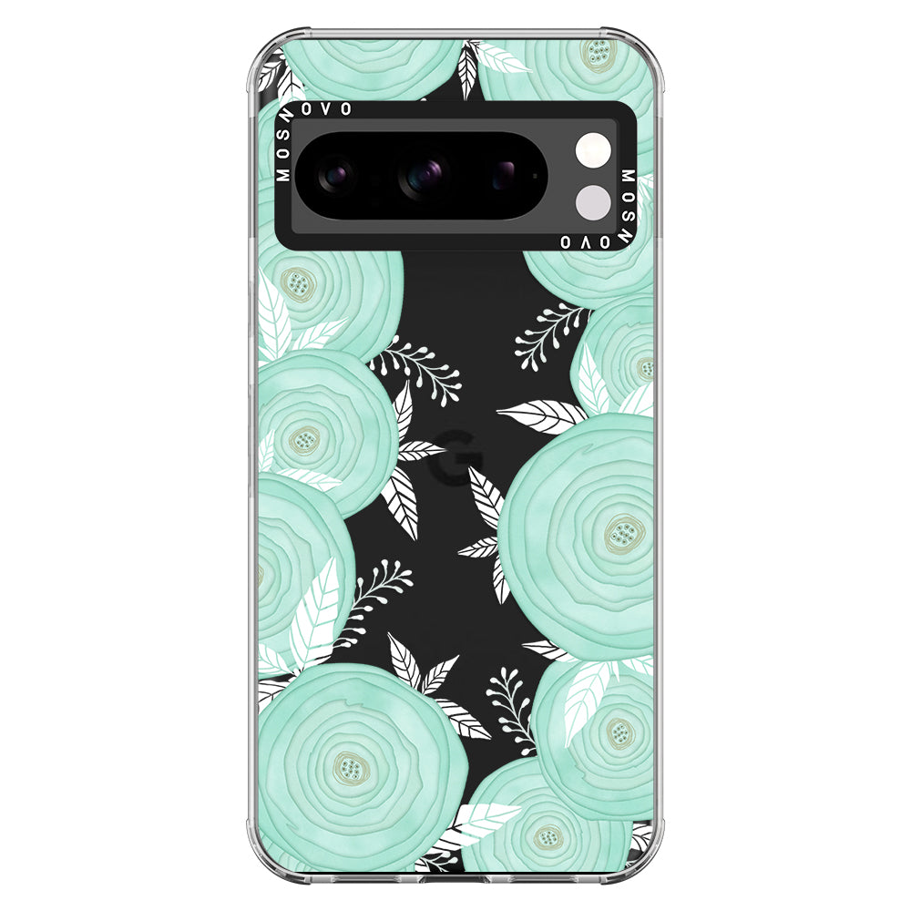 Mint Flower Phone Case - Google Pixel 8 Pro Case - MOSNOVO