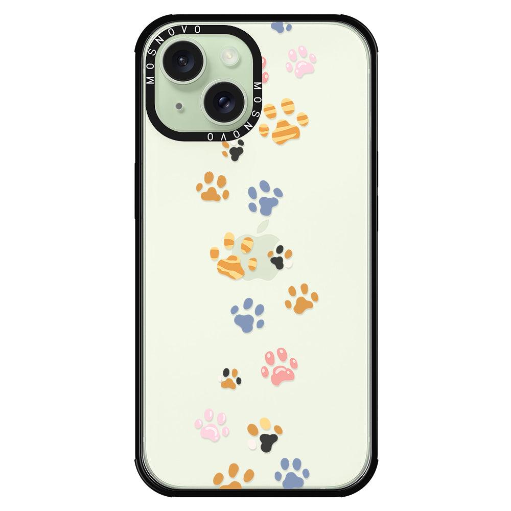 Colorful Paw Phone Case - iPhone 15 Plus Case - MOSNOVO