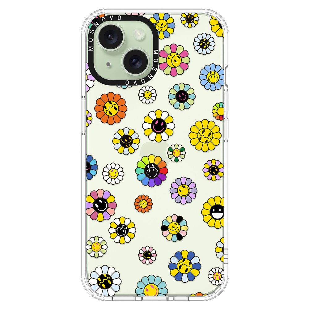 Flower Smiley Face Phone Case - iPhone 15 Case - MOSNOVO