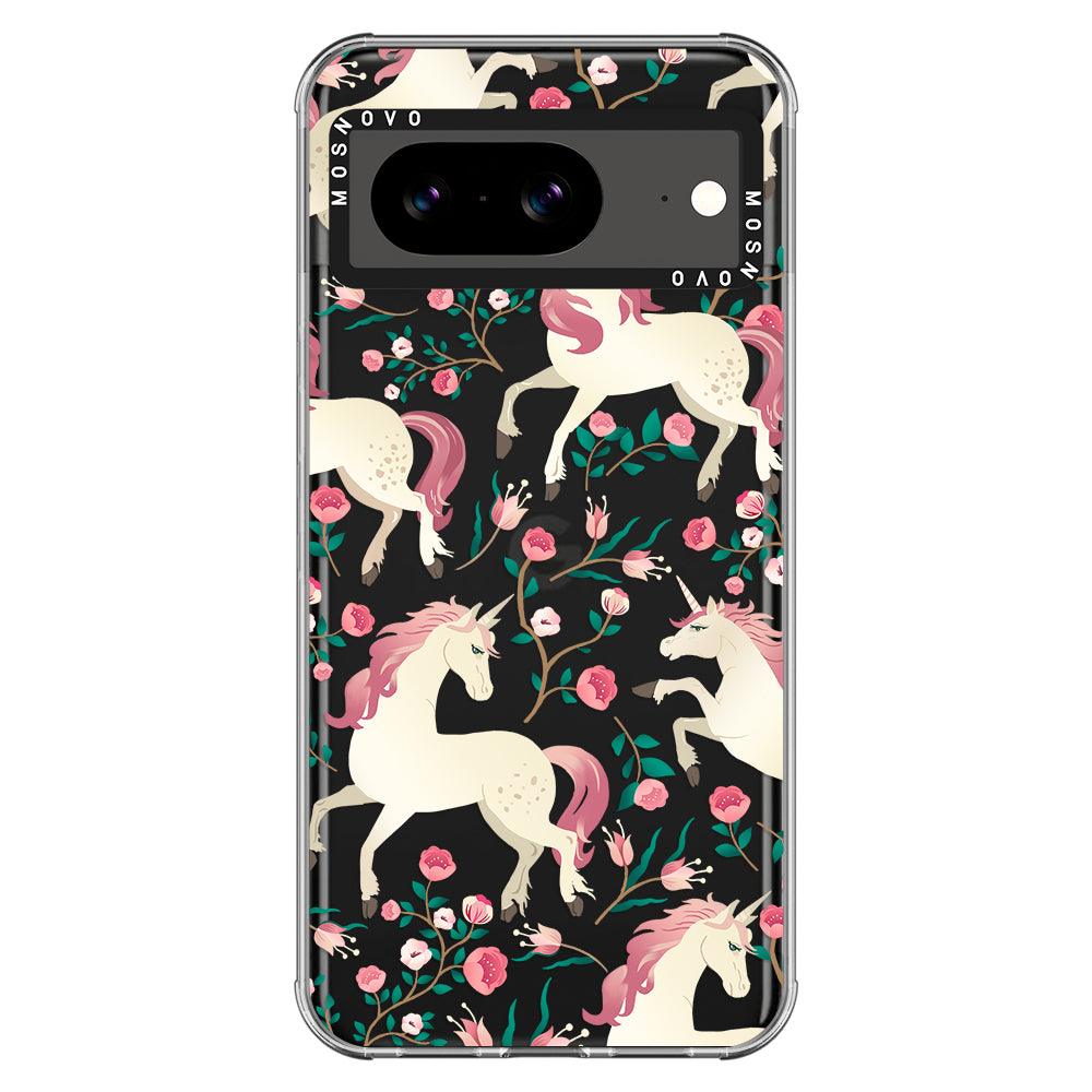 Unicorn with Floral Phone Case - Google Pixel 8 Case - MOSNOVO