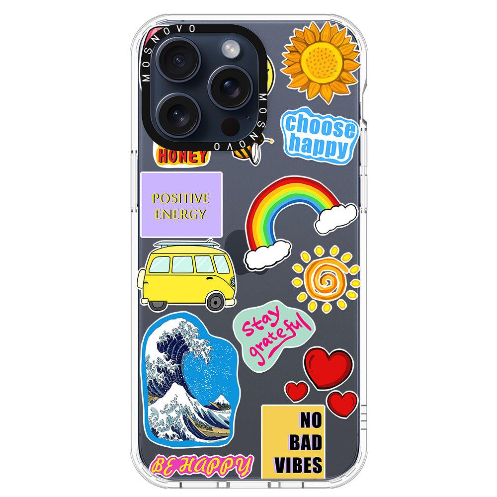 Happy Vibes Phone Case - iPhone 15 Pro Max Case - MOSNOVO