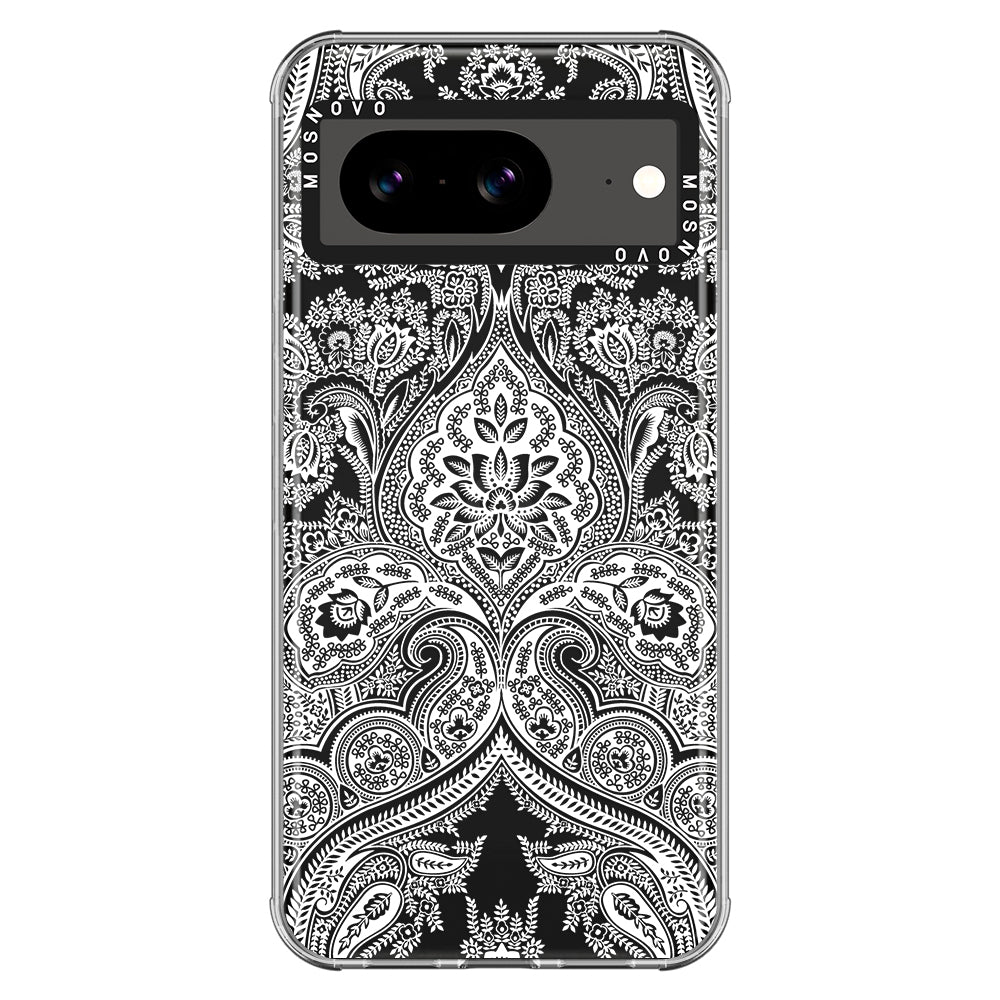 White Damask Phone Case - Google Pixel 8 Case - MOSNOVO