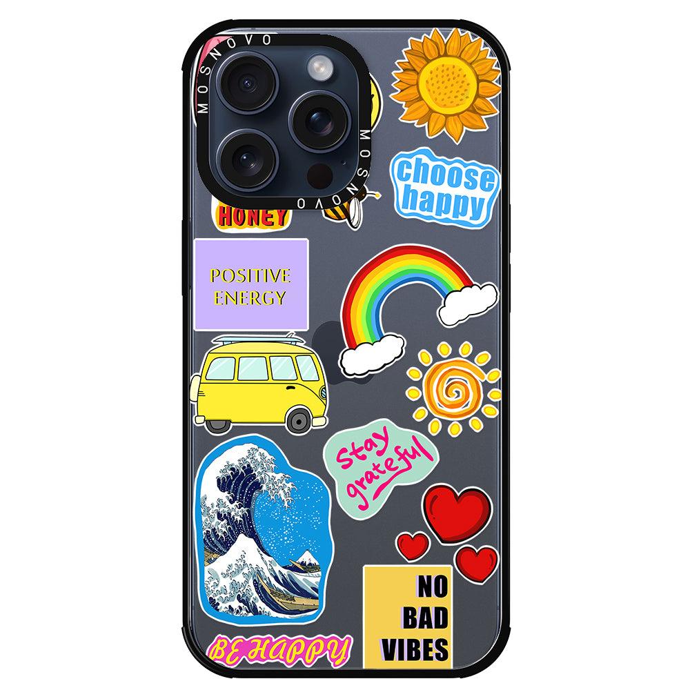 Happy Vibes Phone Case - iPhone 15 Pro Max Case - MOSNOVO