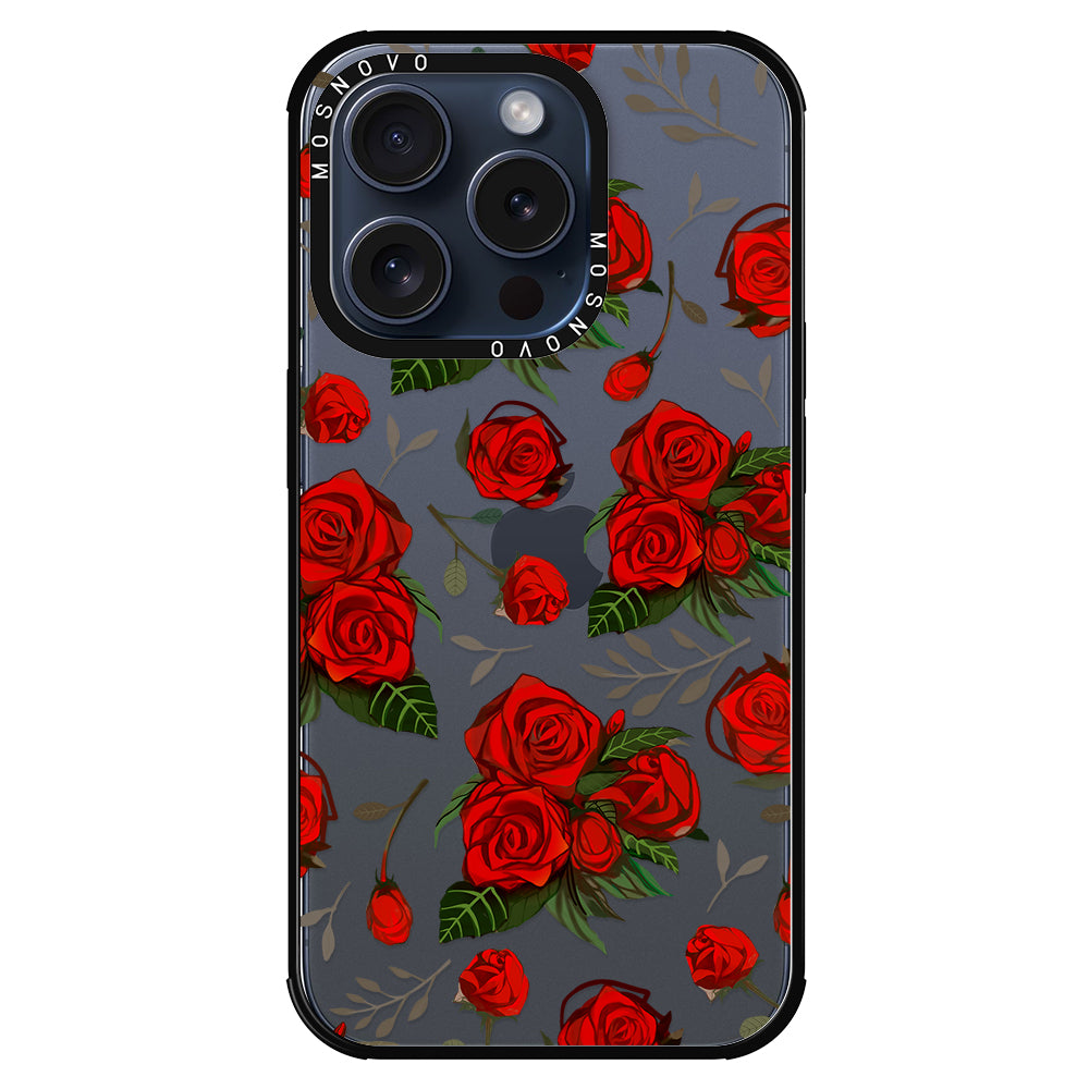 Simply Red Roses Phone Case - iPhone 15 Pro Case - MOSNOVO