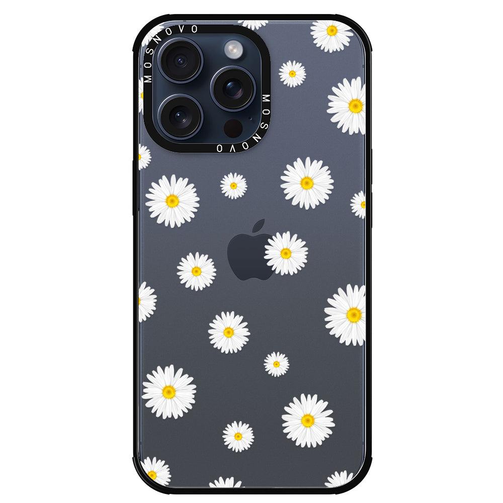 White Daisy Phone Case - iPhone 15 Pro Max Case - MOSNOVO