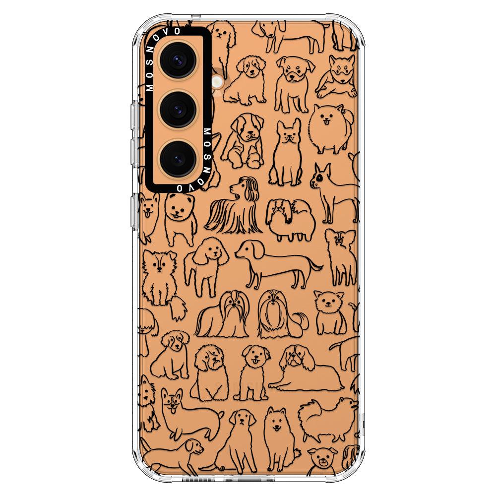 Doodle Dog Phone Case - Samsung Galaxy S24 Case - MOSNOVO