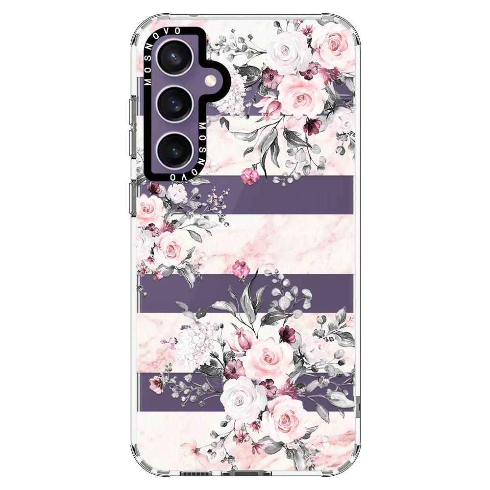 Pink Flower Marble Phone Case - Samsung Galaxy S23 FE Case