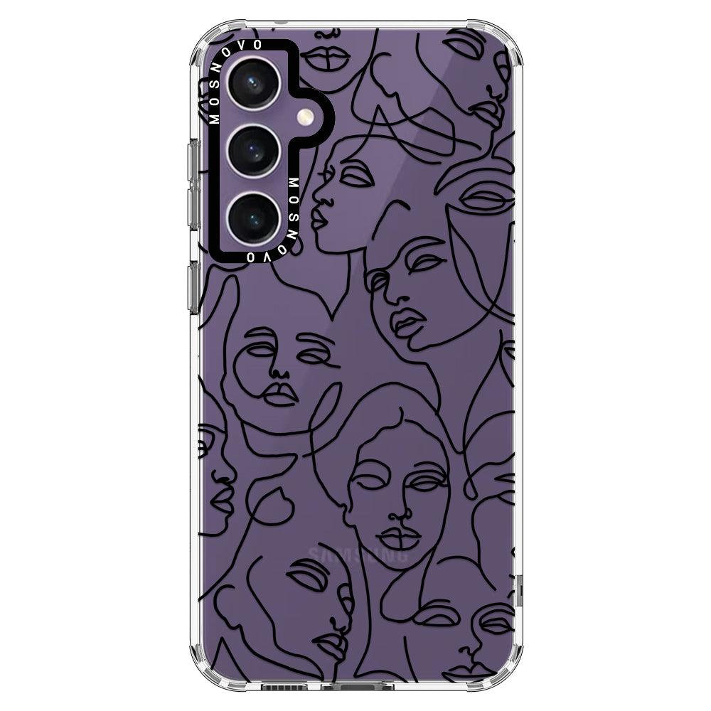 Abstract Face Line Art Phone Case - Samsung Galaxy S23 FE Case