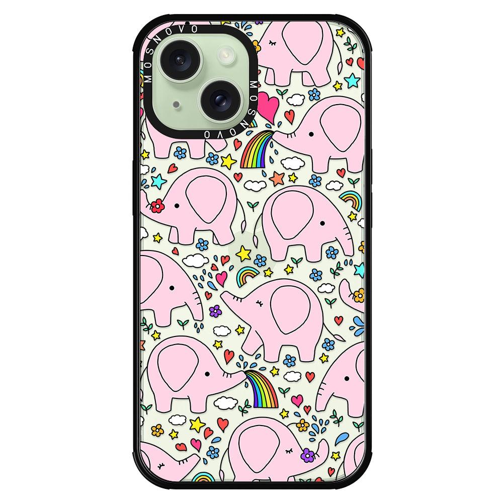 Pink Elephant Phone Case - iPhone 15 Case - MOSNOVO