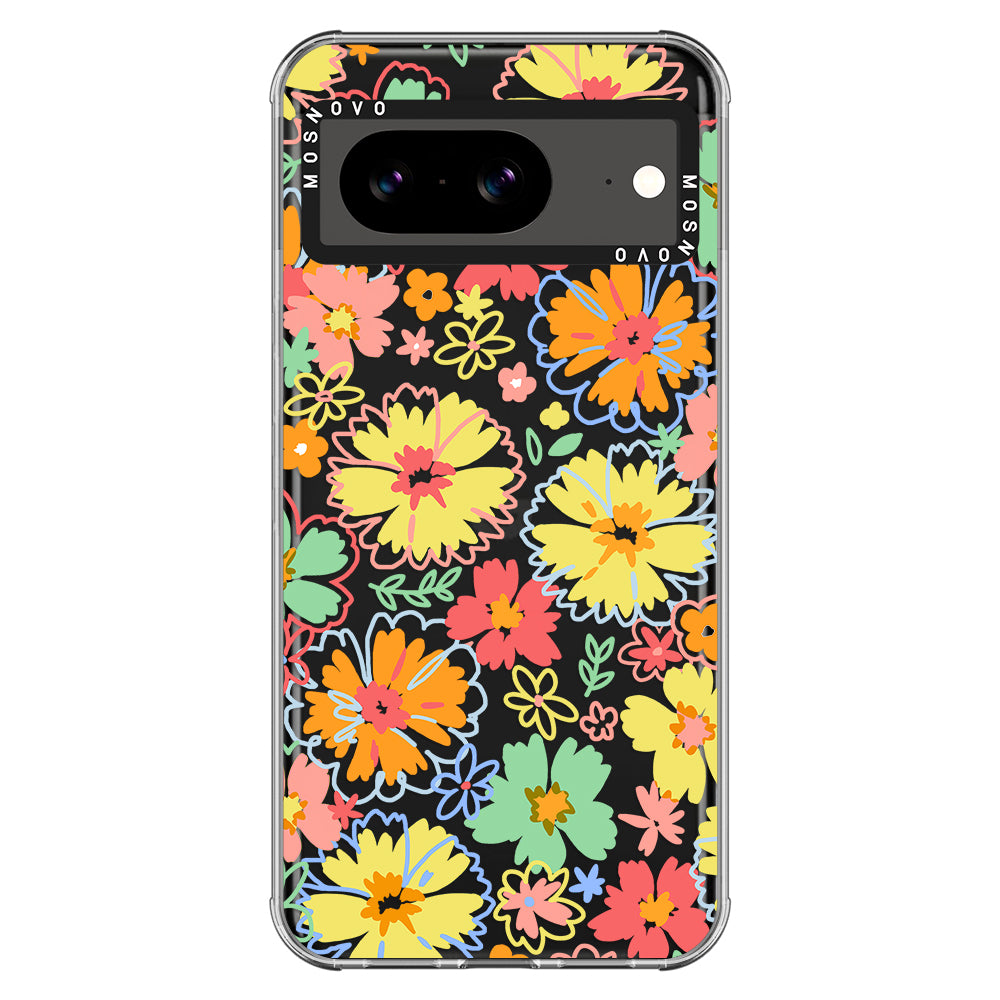 Retro Boho Hippie Flowers Phone Case - Google Pixel 8 Case