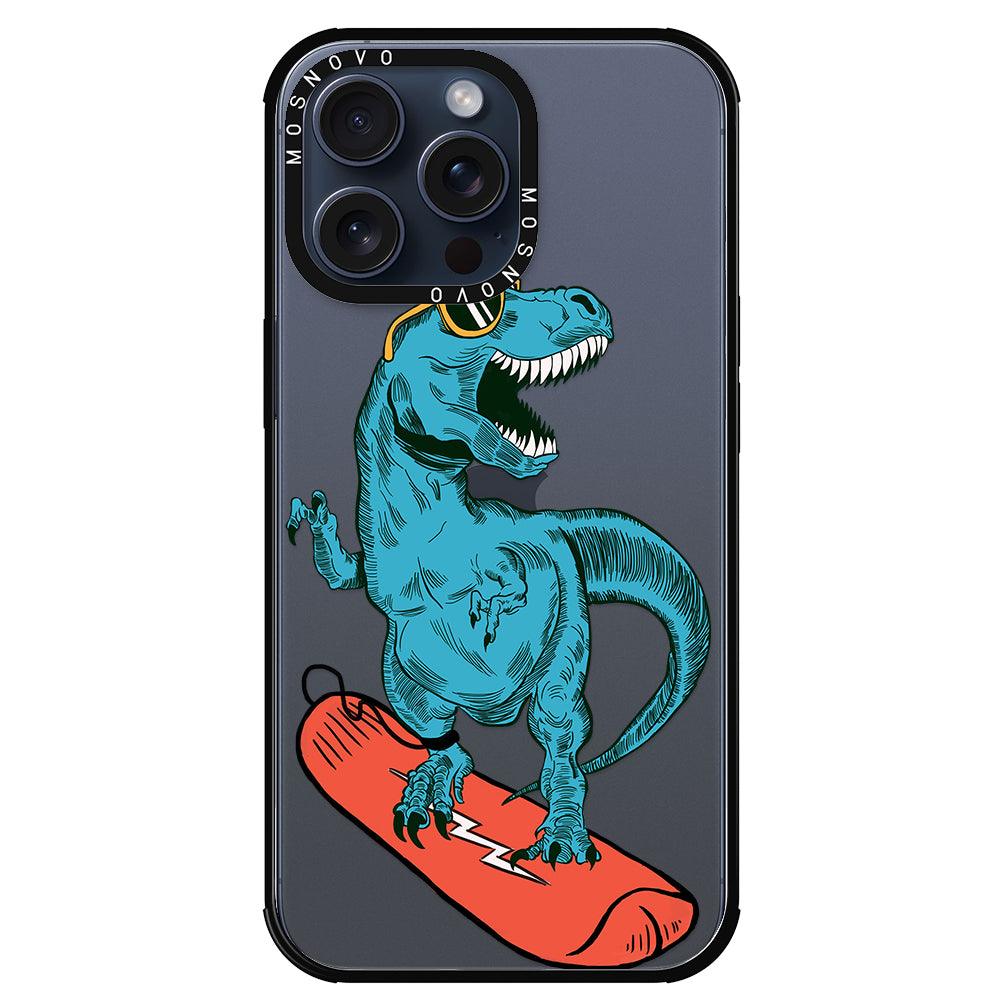 Surfing Dinosaur Phone Case - iPhone 15 Pro Max Case - MOSNOVO