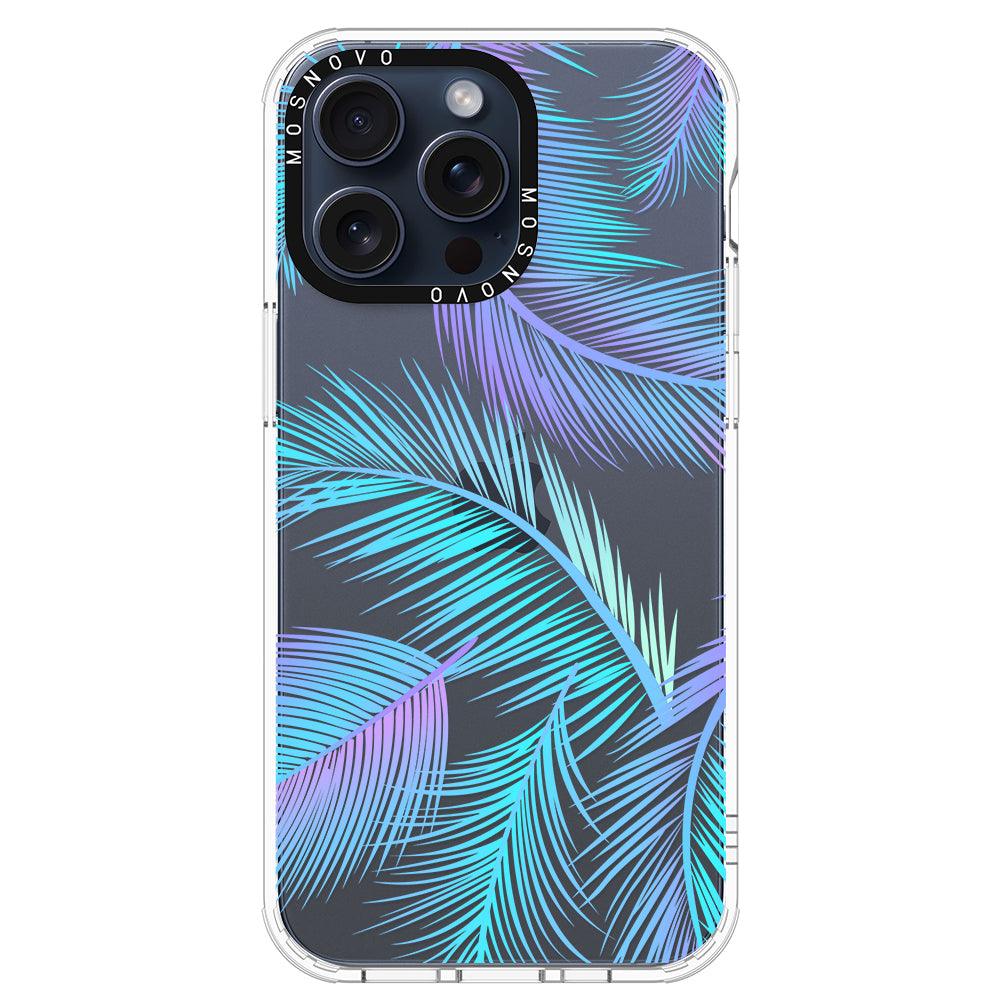 Gradient Tropical Palm Leaf Phone Case - iPhone 15 Pro Max Case - MOSNOVO