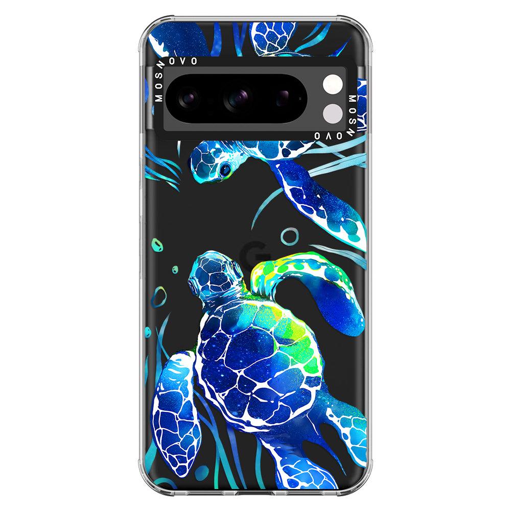 Blue Sea Turtle Phone Case - Google Pixel 8 Pro Case - MOSNOVO