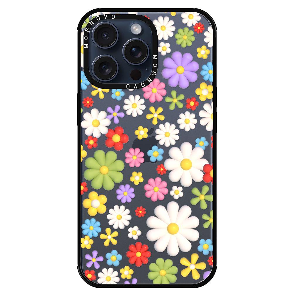 3D Flowers Phone Case - iPhone 15 Pro Max Case - MOSNOVO