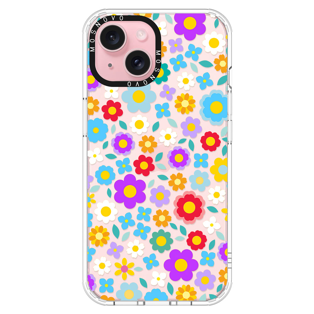 Retro Flower Phone Case - iPhone 15 Plus Case - MOSNOVO