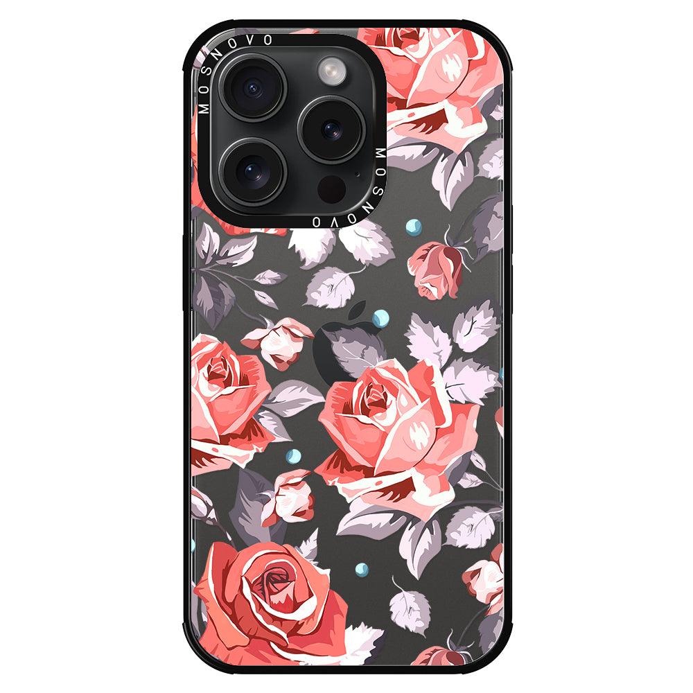 Retro Flower Roses Phone Case - iPhone 15 Pro Case - MOSNOVO