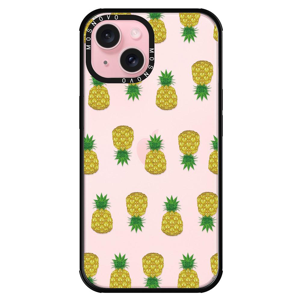 Cute Hawaiian Pineapple Phone Case - iPhone 15 Case Black