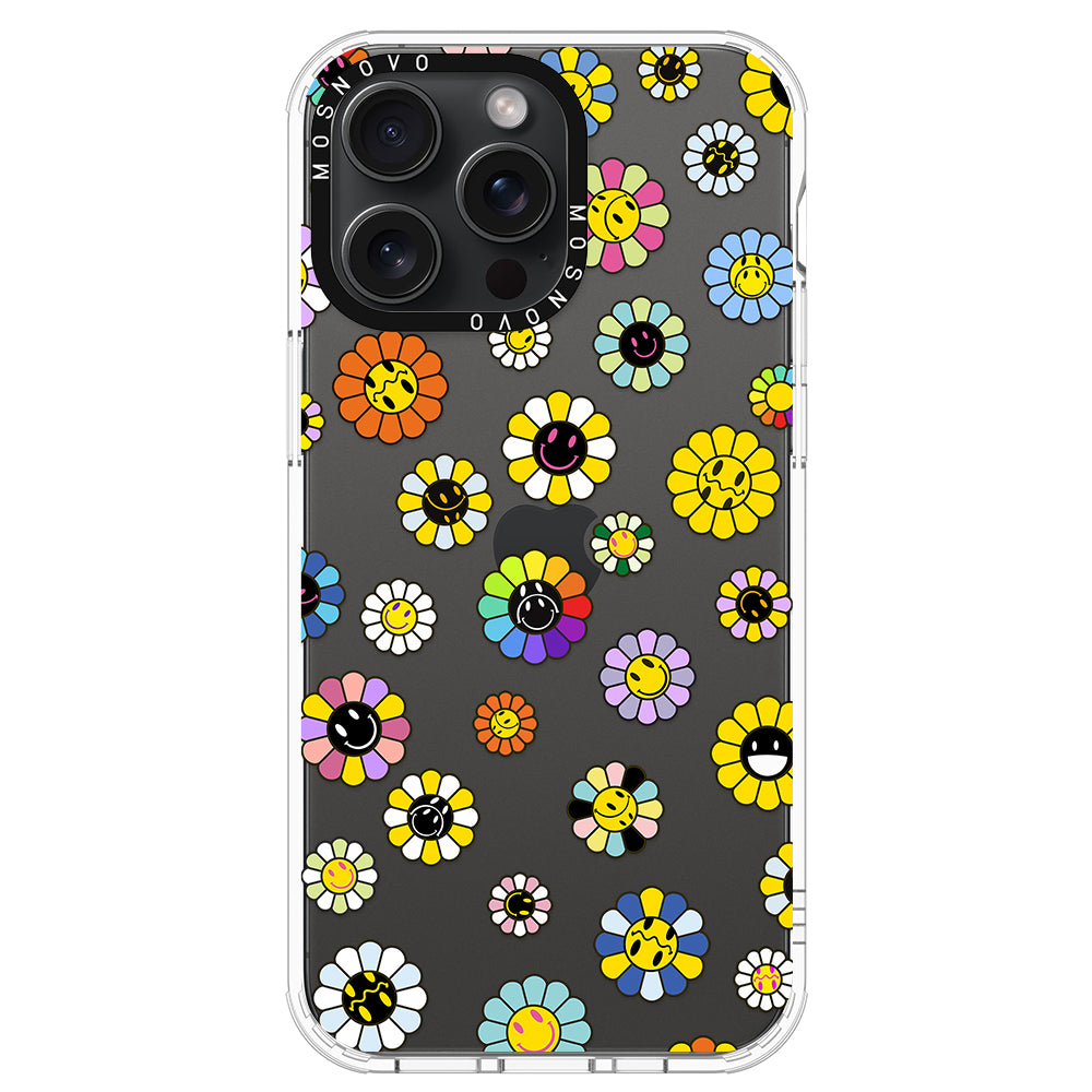 Flower Smiley Face Phone Case - iPhone 15 Pro Max Case - MOSNOVO