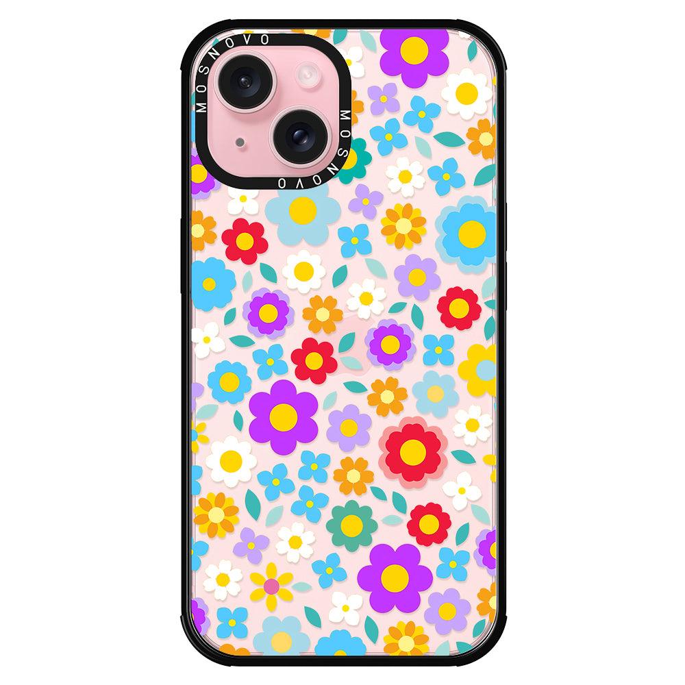 Retro Flower Phone Case - iPhone 15 Plus Case - MOSNOVO