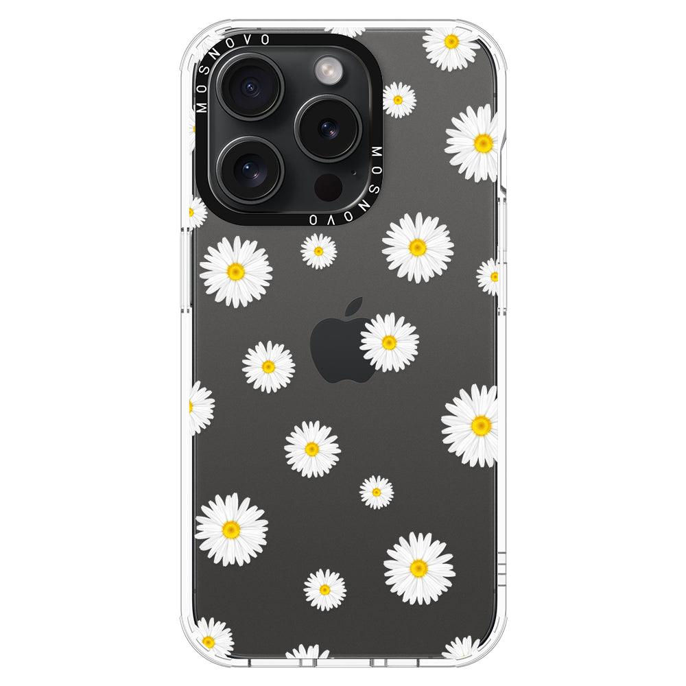 White Daisy Phone Case - iPhone 15 Pro Case - MOSNOVO