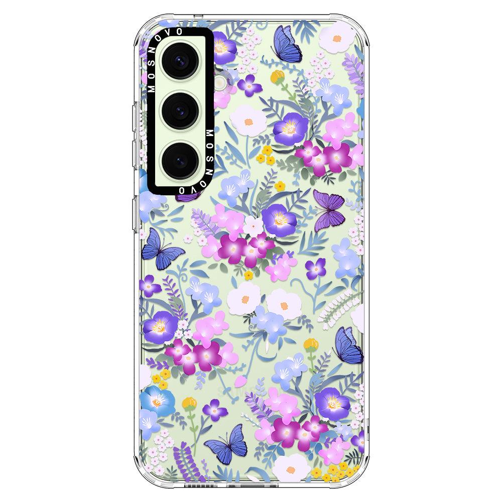 Purple Peri Nemophila Flower Phone Case - Samsung Galaxy S24 Plus Case - MOSNOVO