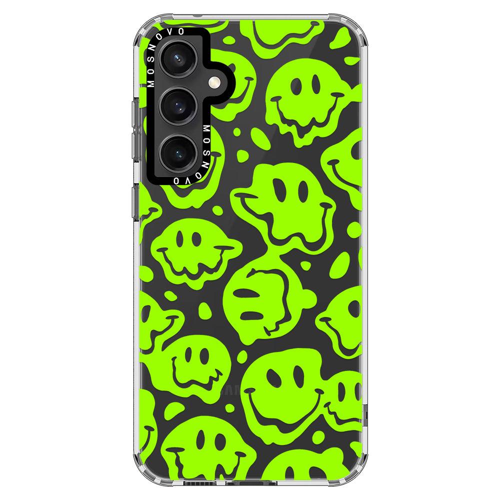 Distorted Green Smiles Face Phone Case - Samsung Galaxy S23 FE Case