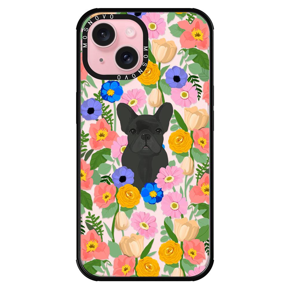 French Bulldog Garden Phone Case - iPhone 15 Case - MOSNOVO